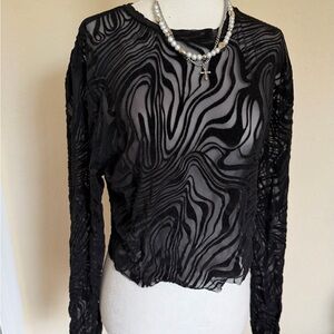 Windsor Black Sheer Top size large